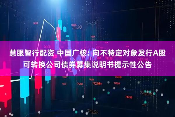 慧眼智行配资 中国广核: 向不特定对象发行A股可转换公司债券募集说明书提示性公告
