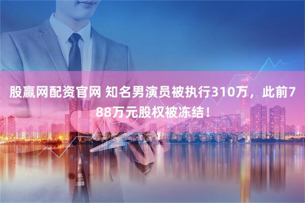 股赢网配资官网 知名男演员被执行310万，此前788万元股权被冻结！