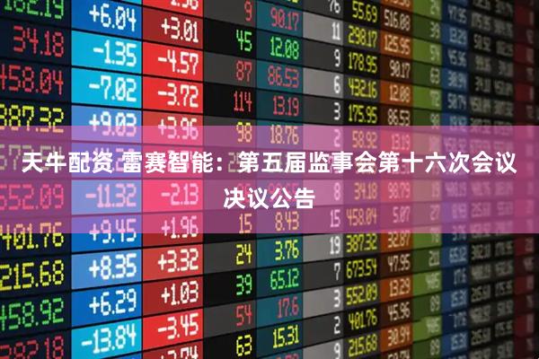 天牛配资 雷赛智能：第五届监事会第十六次会议决议公告